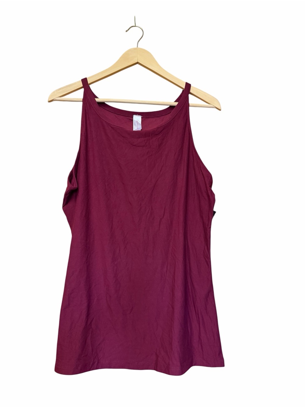 3/$10. No Boundaries Women's Tank Burgundy, grey and white.